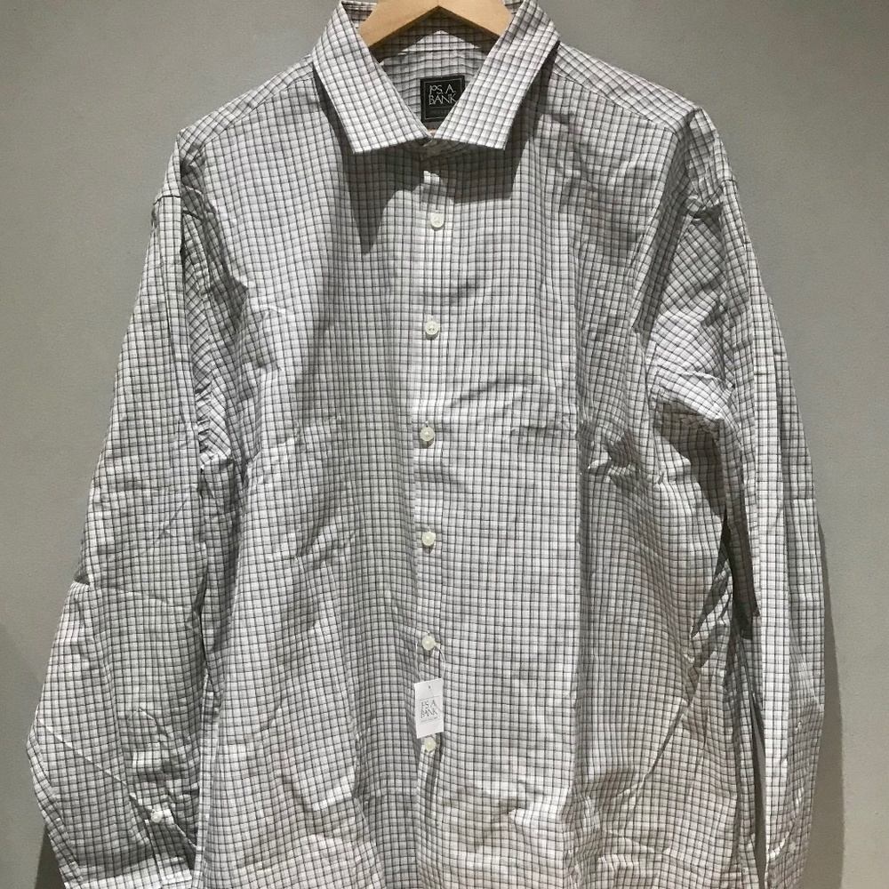 Jos A. Bank Travel Tech Tailored Fit Tartan Plaid Sportshirt - Big & Tall NWT